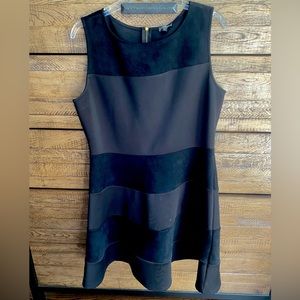 Black fit and flare velvet dress. Size 14.